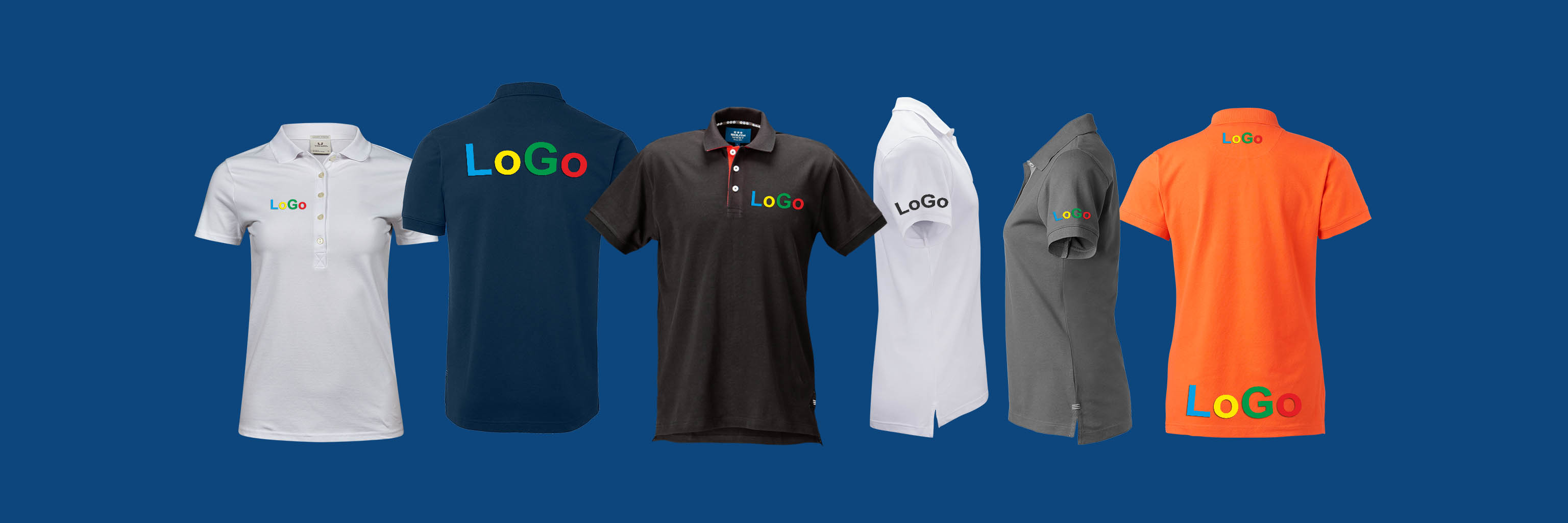 Exempel på profilpikéer och placeringar av logotyp.